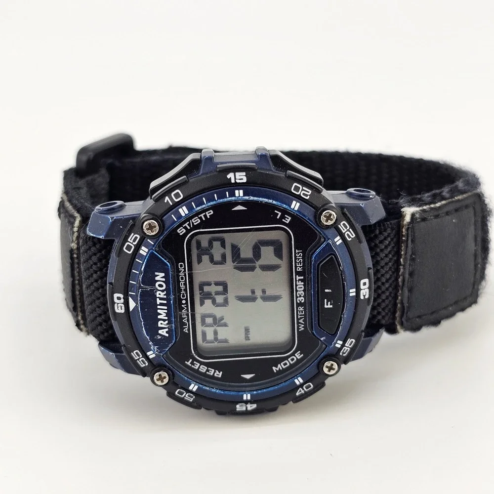 Armitron Men's Digital Sport Watch 41MM Black Nylon Band Working